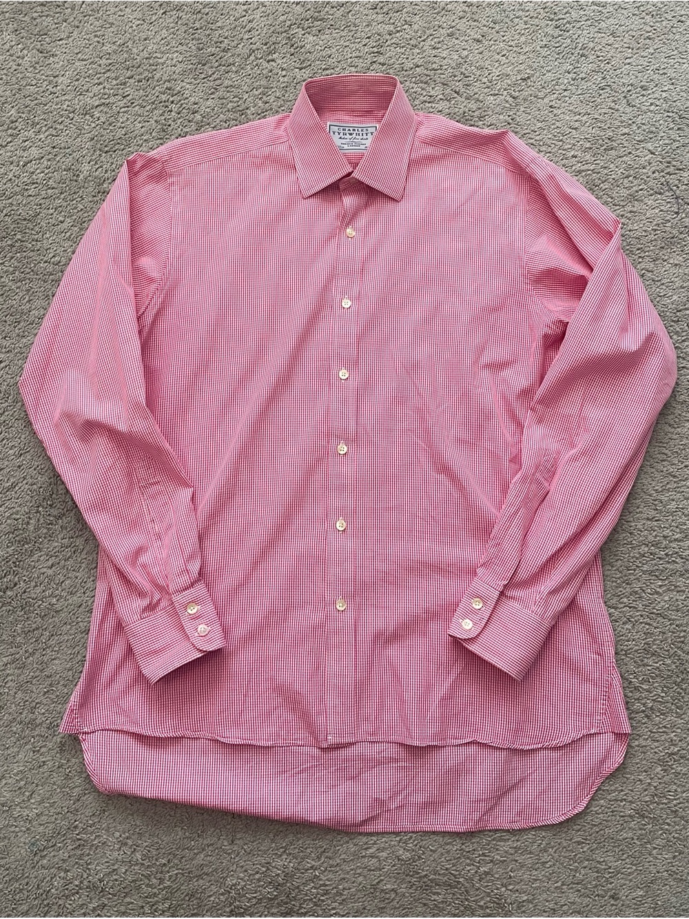 Charles Tyrwhitt Pink Micro-Check Dress Shirt